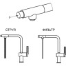 Смеситель для кухни GRANULA GR-8169 шварц с выдвижным изливом 8169 SHBAPC